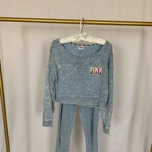SOLD-VS Pink Sweat pants and Sweat shirt set